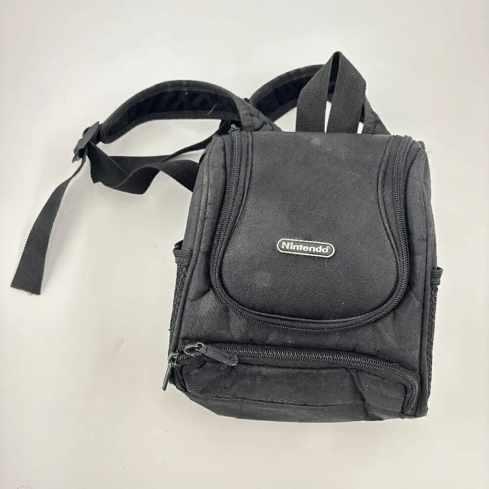 Official‎ Nintendo GBA Game Boy GBC DS Backpack BLACK Carrying Case logo max XL